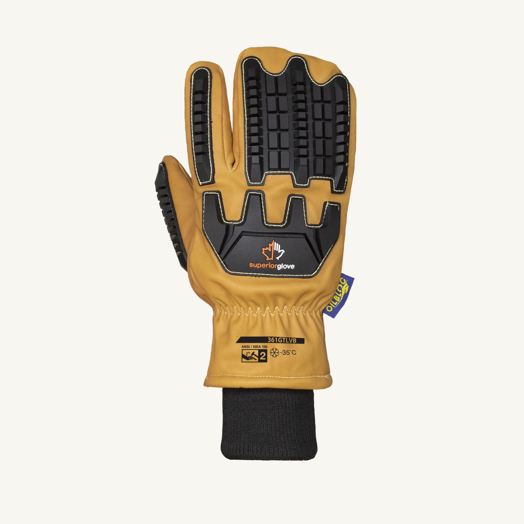Superior Glove® 361GTLVB Endura® Impact-Resistant Thinsulate Lined Leather Winter Mitts